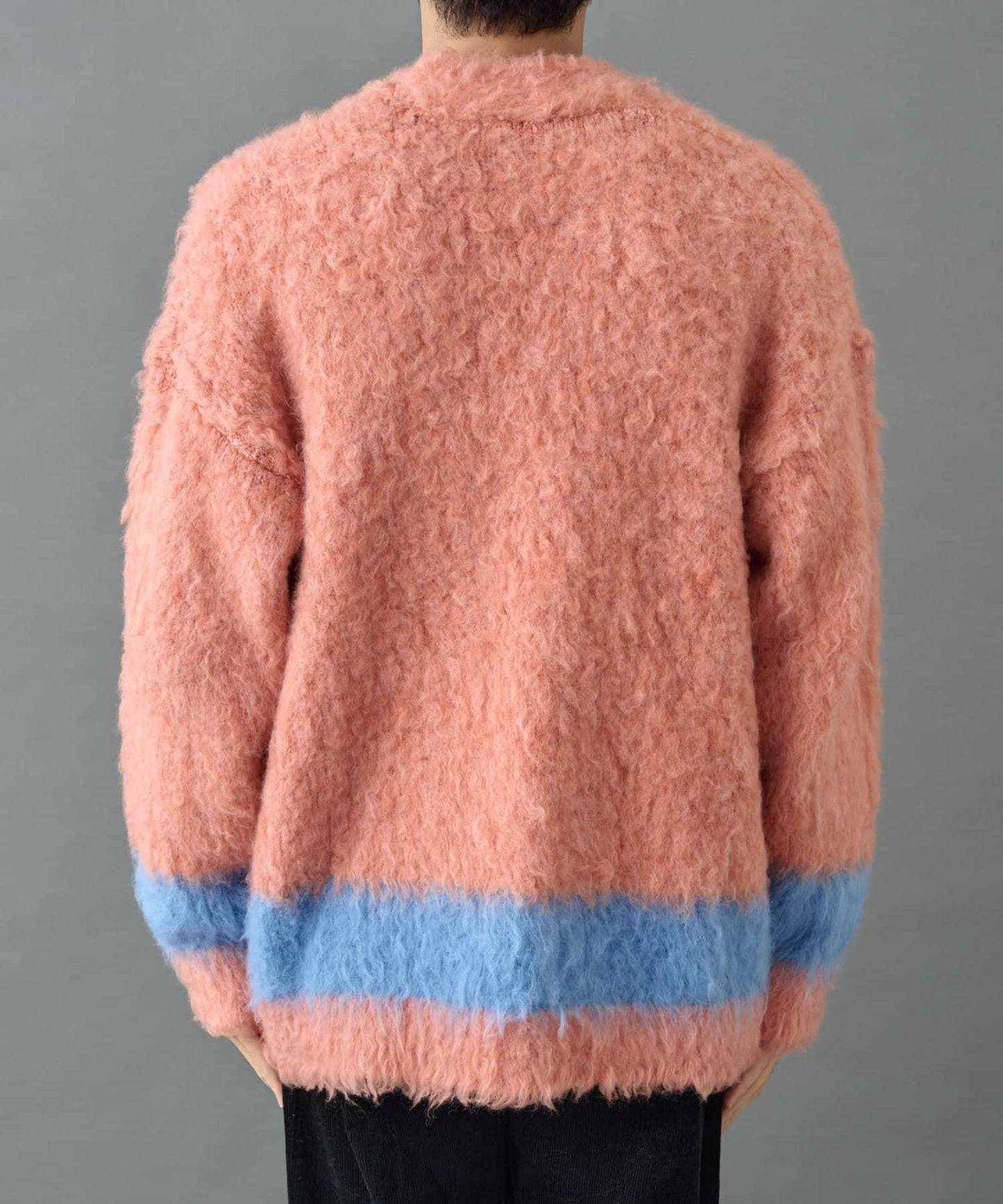 長毛馬海毛條紋開衫