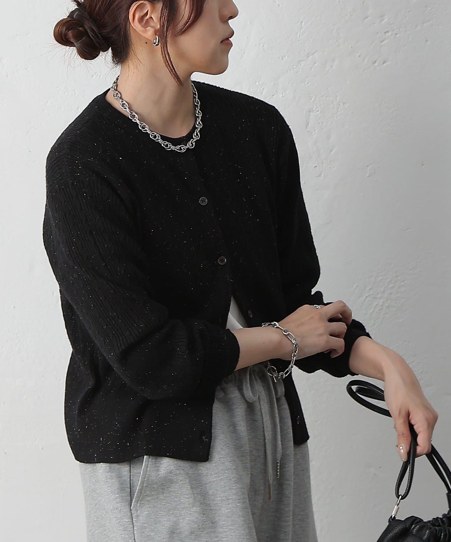 亮片迷你針織開衫