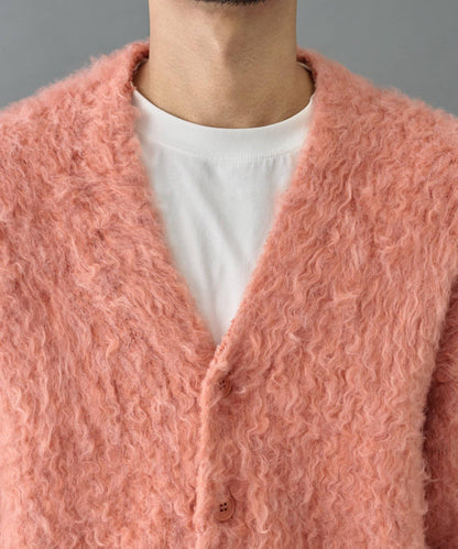 長毛馬海毛條紋開衫