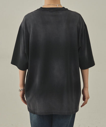 【paradigm】氣烤天竺硫化染噴霧T恤