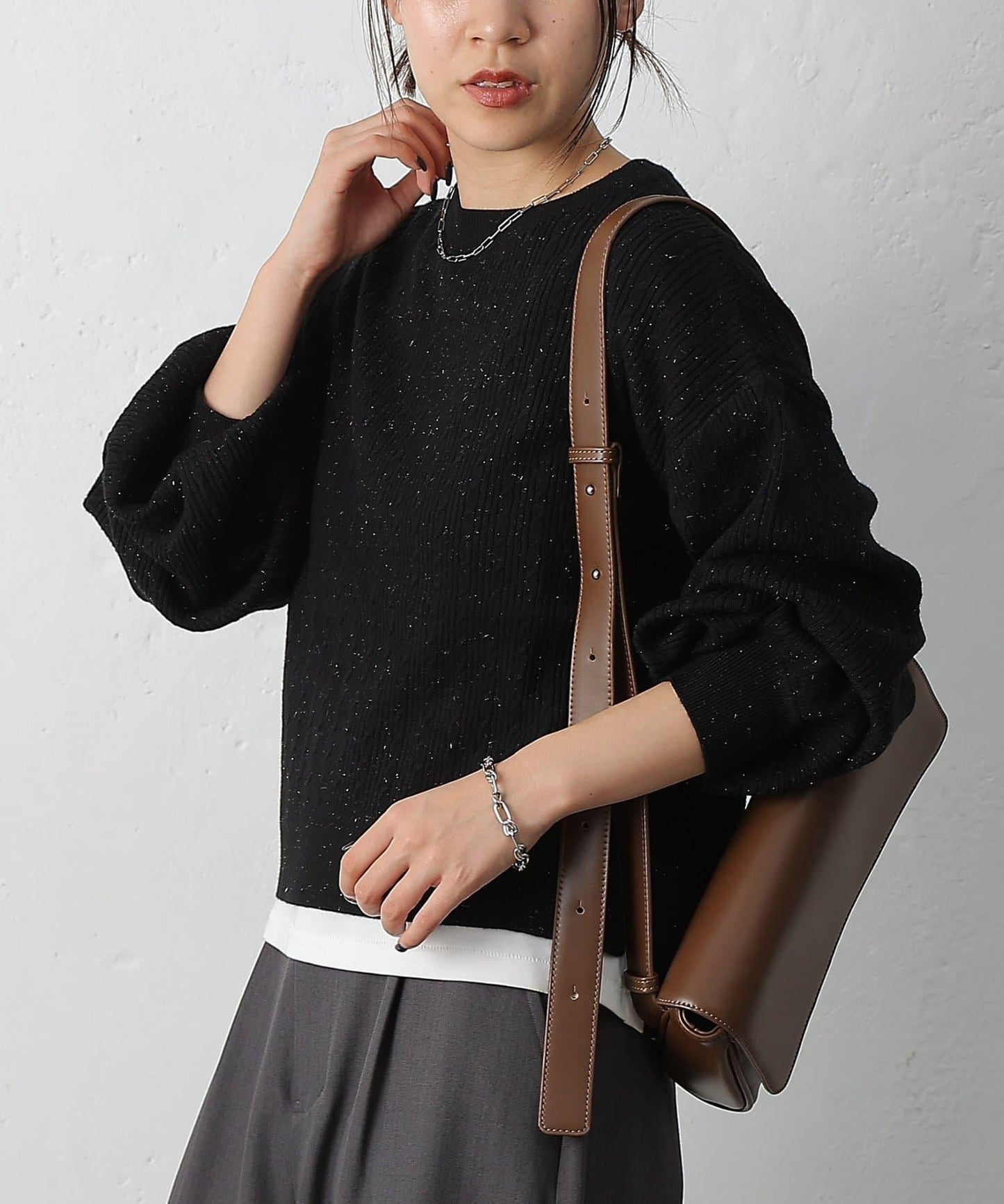 亮片迷你針織套頭衫