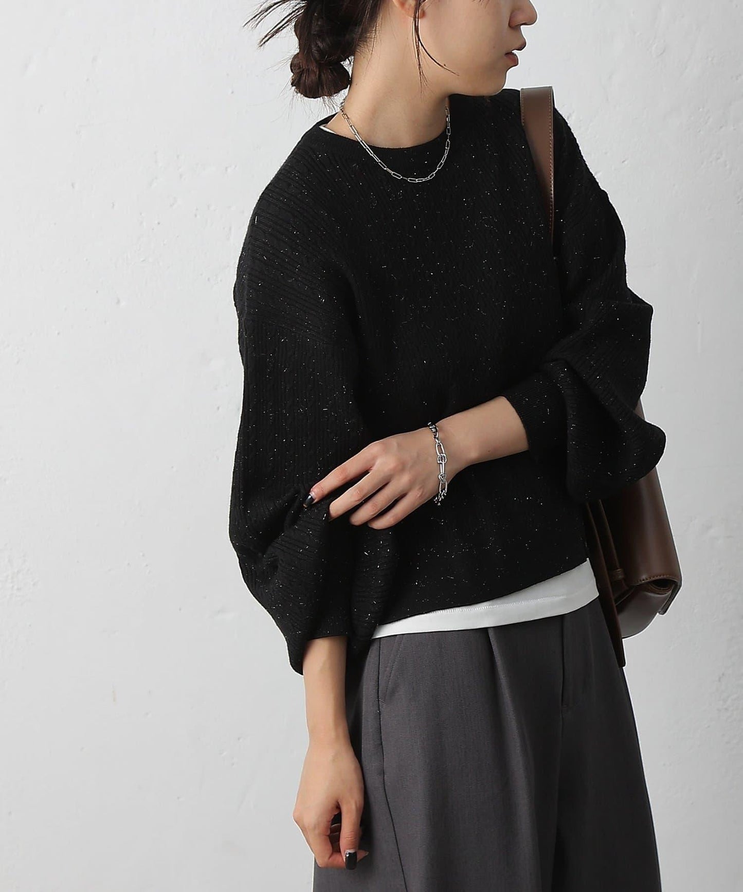 亮片迷你針織套頭衫