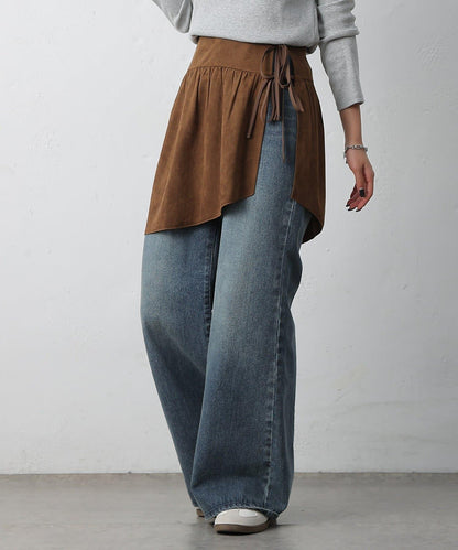 【/套裝可搭配】仿麂皮包裹式迷你裙