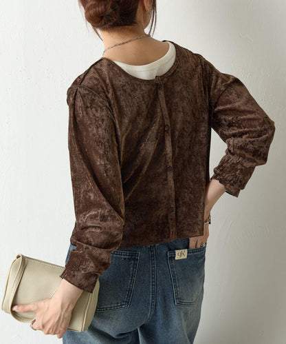 植絨網紗前後兩穿開衫