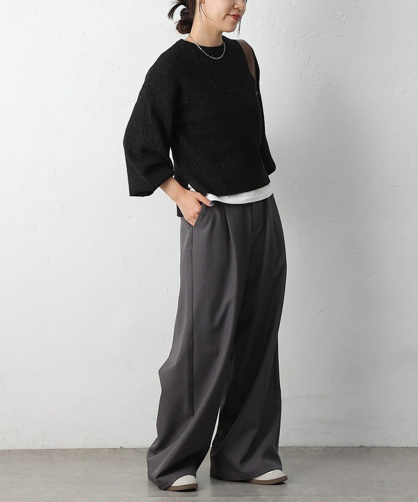 亮片迷你針織套頭衫