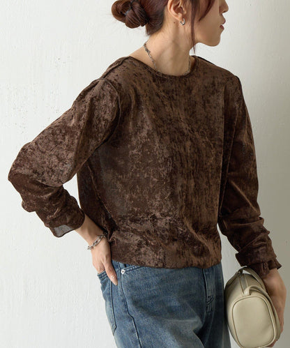 植絨網紗前後兩穿開衫