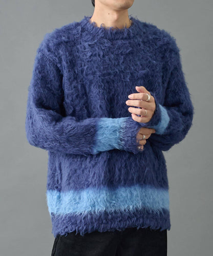 長毛馬海毛針織圓領衫