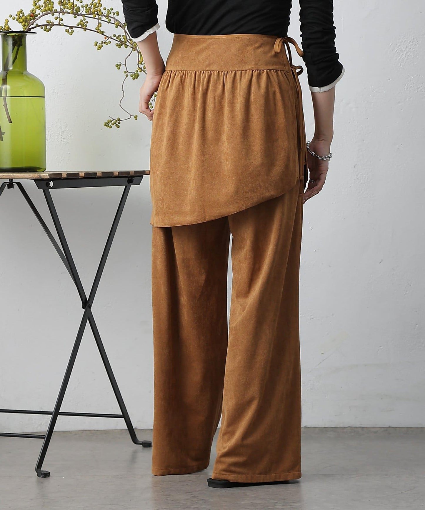 【/套裝可搭配】仿麂皮包裹式迷你裙