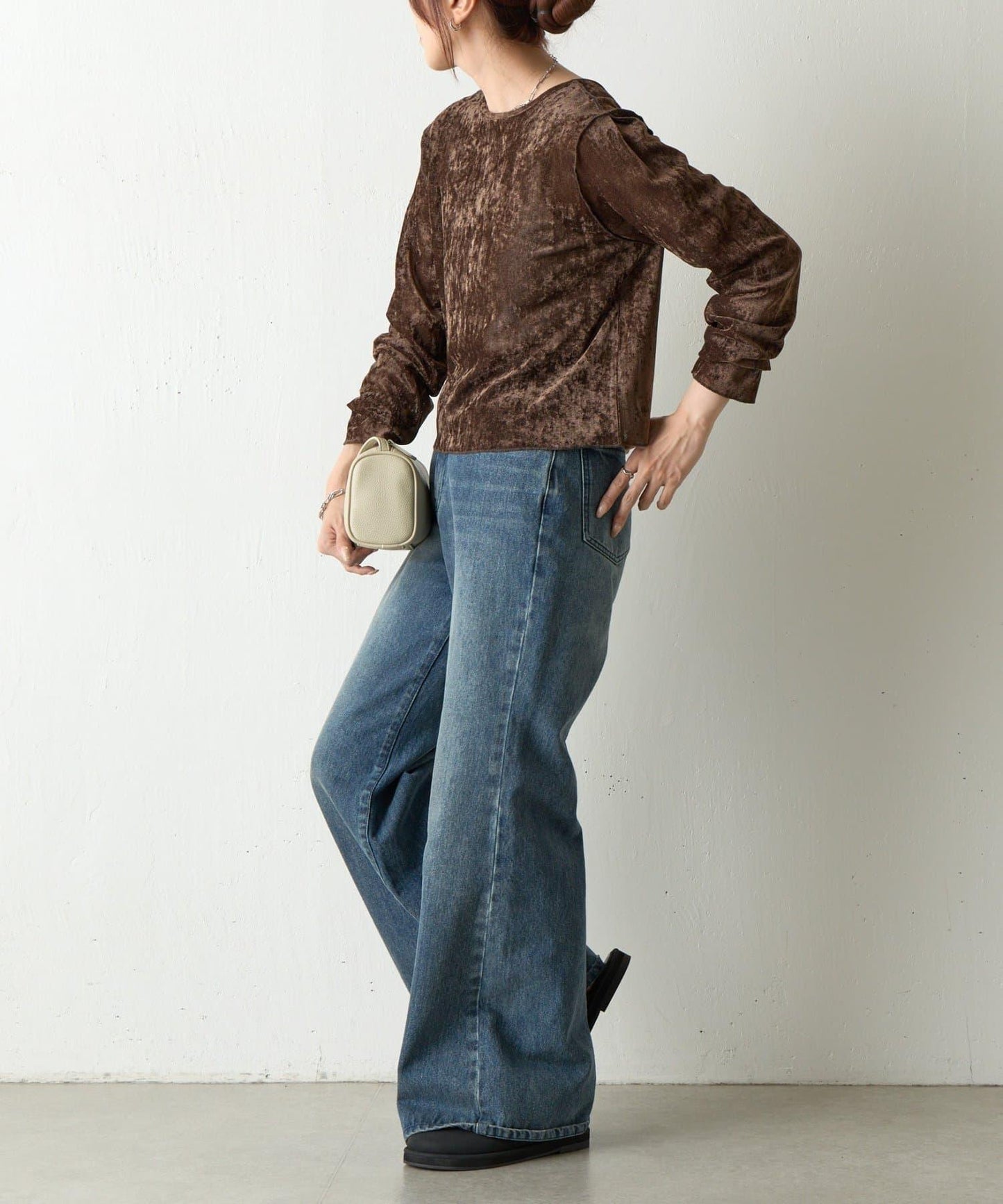 植絨網紗前後兩穿開衫