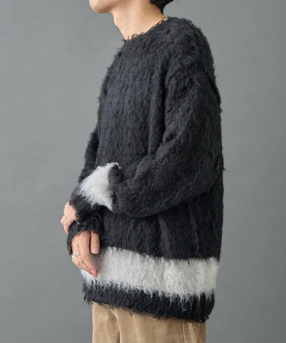 長毛馬海毛針織圓領衫