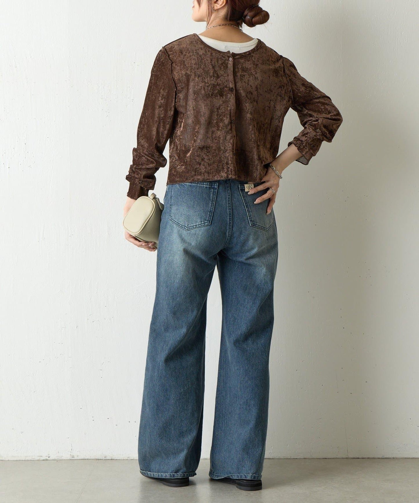 植絨網紗前後兩穿開衫