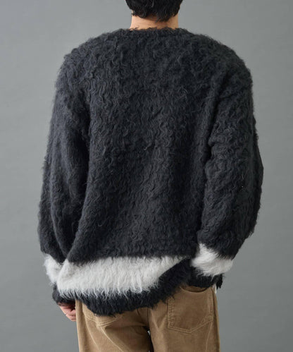 長毛馬海毛針織圓領衫