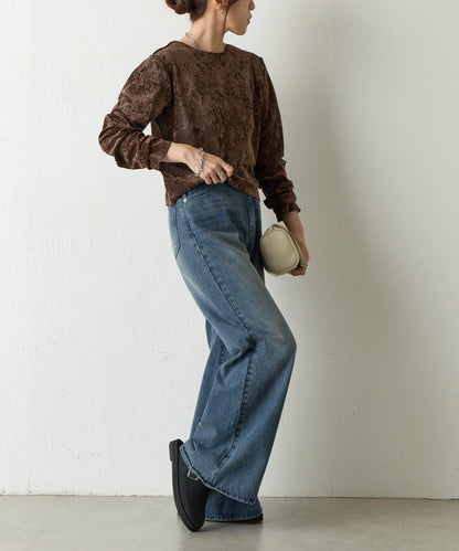 植絨網紗前後兩穿開衫