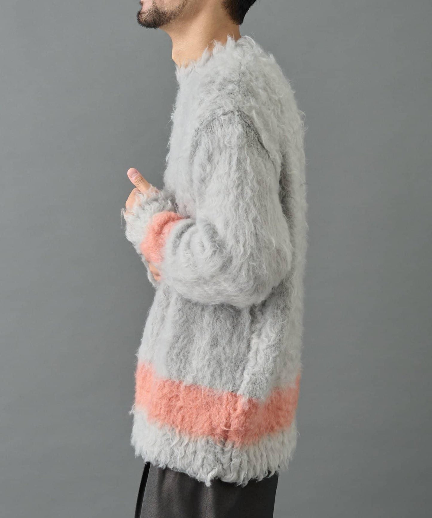 長毛馬海毛針織圓領衫