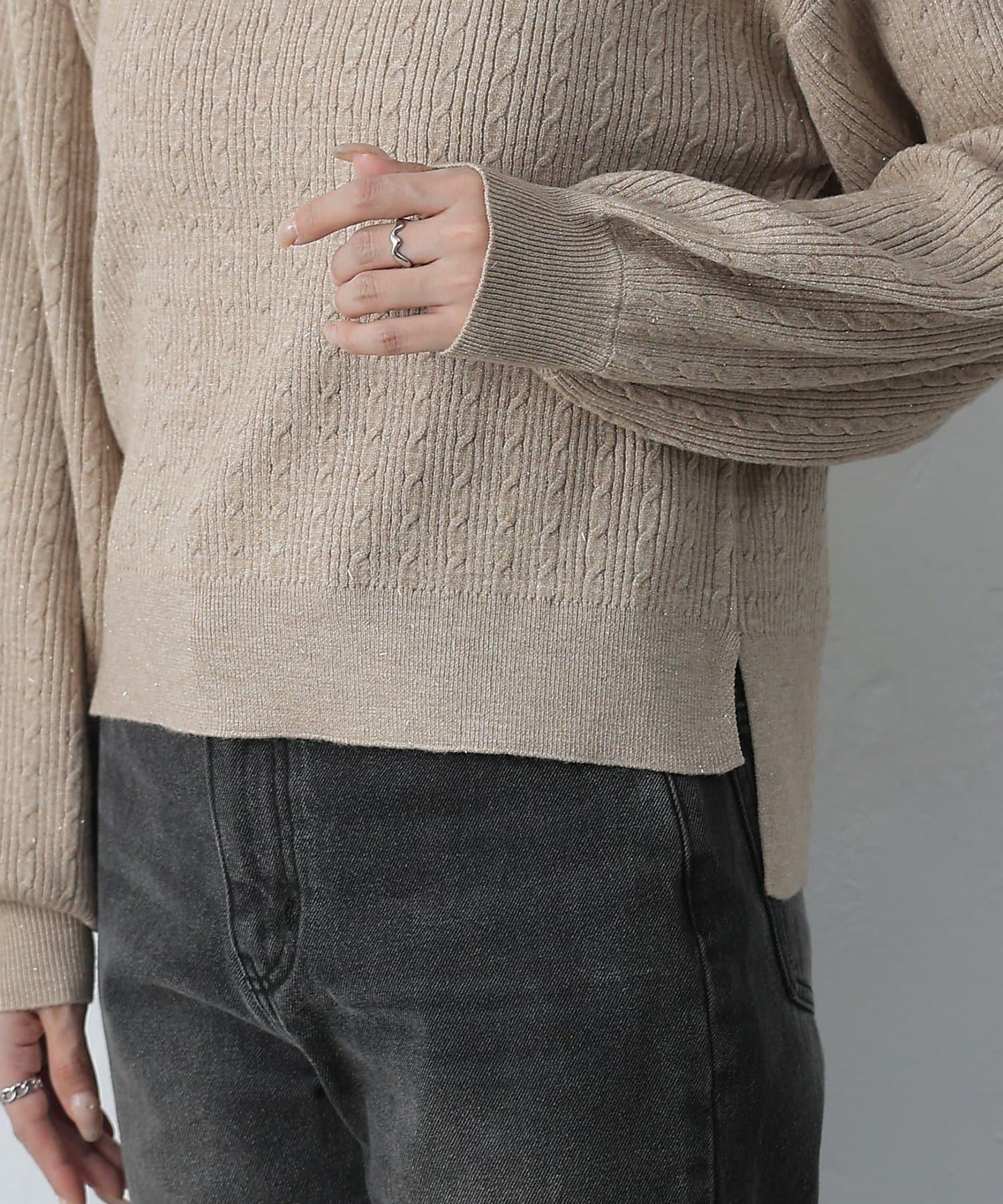 亮片迷你針織套頭衫