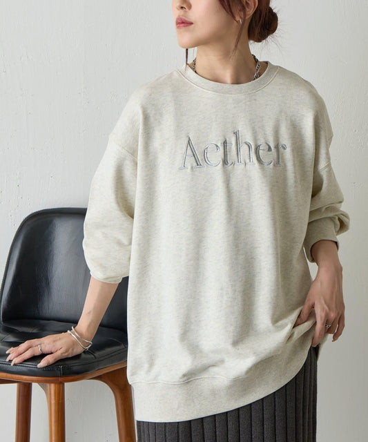 Aether刺繡寬鬆衛衣套頭衫