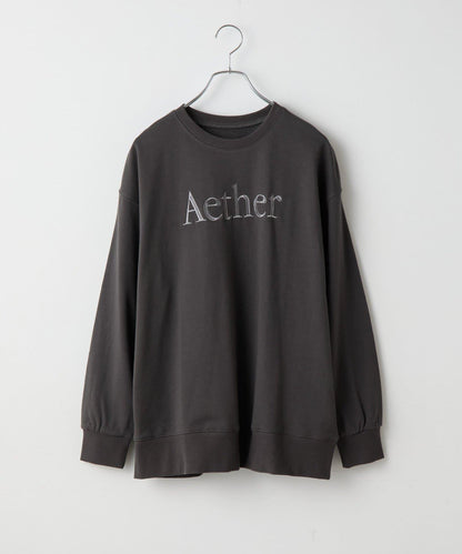 Aether刺繡寬鬆衛衣套頭衫