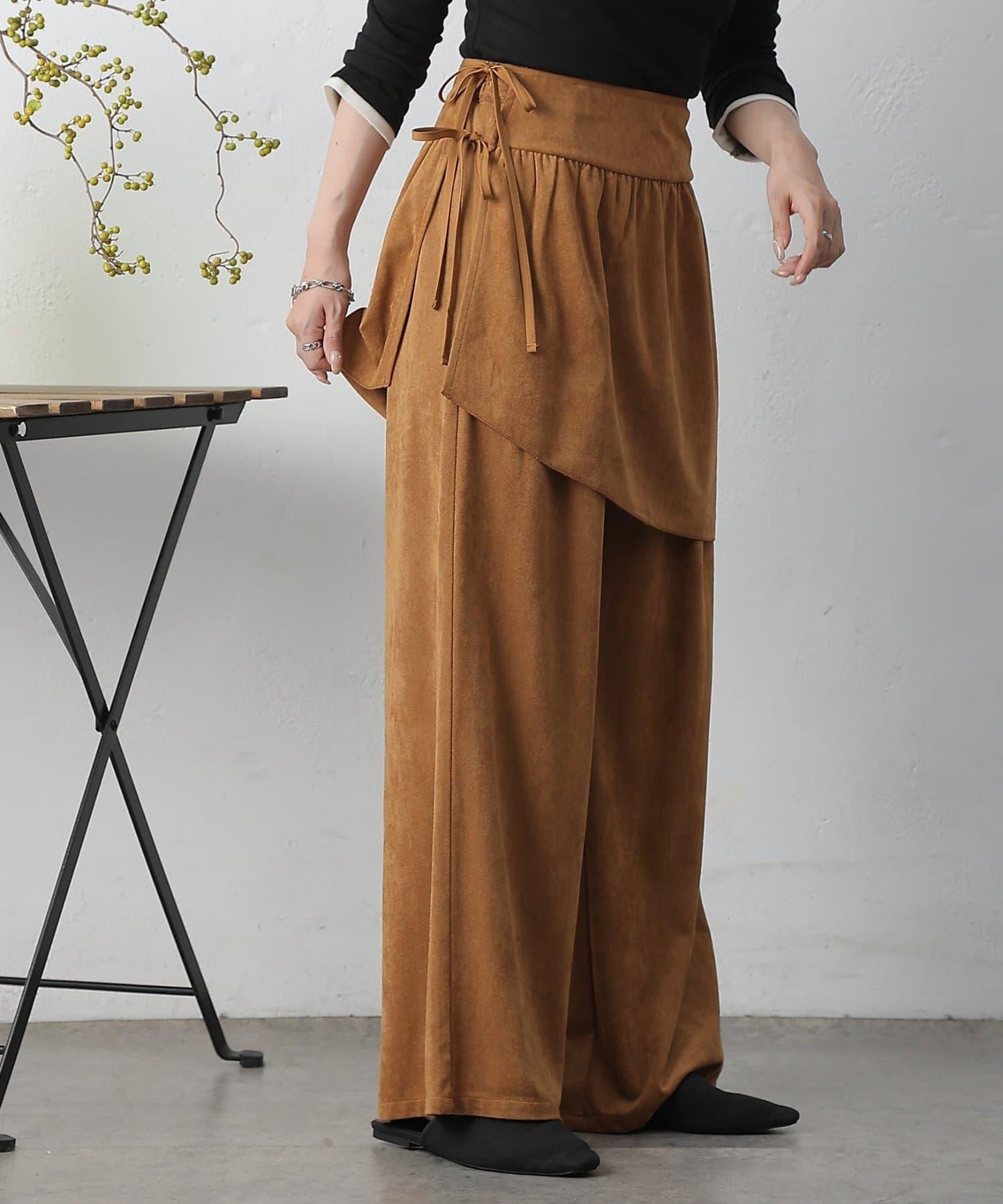 【/套裝可搭配】仿麂皮包裹式迷你裙