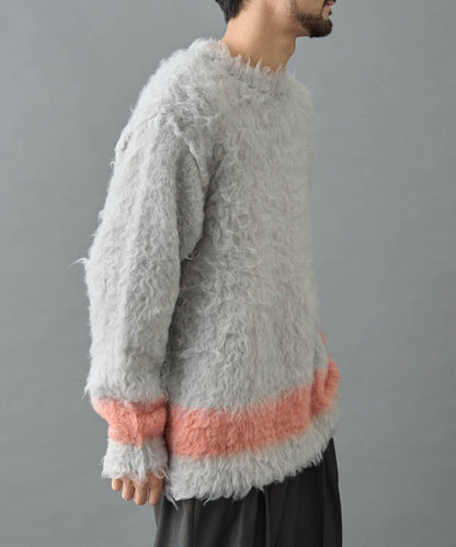 長毛馬海毛針織圓領衫