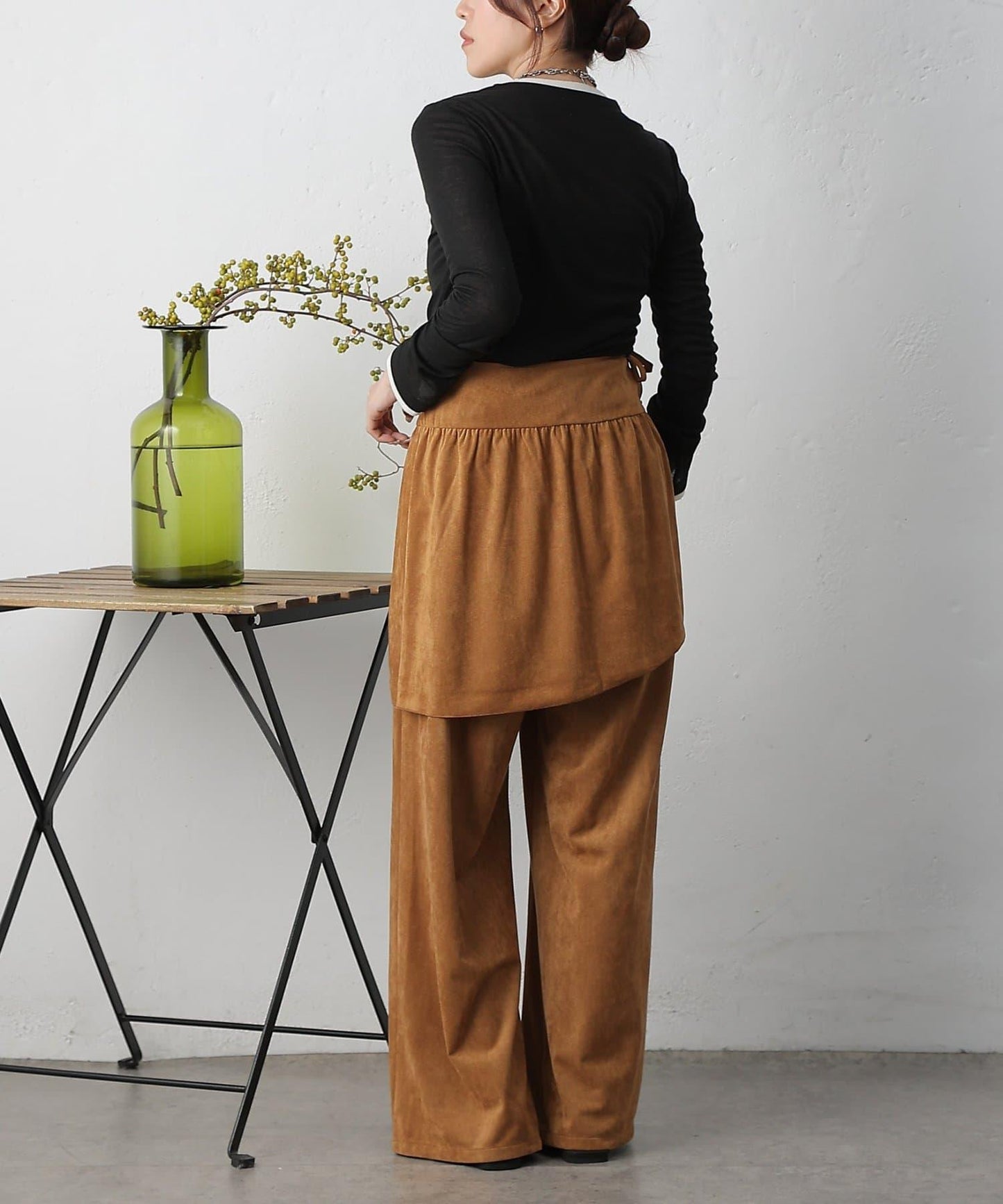 【/套裝可搭配】仿麂皮包裹式迷你裙