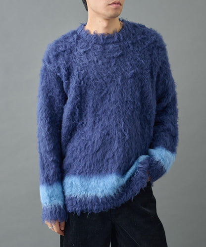 長毛馬海毛針織圓領衫