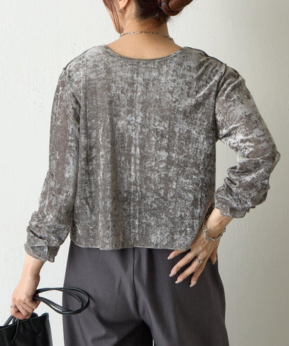 植絨網紗前後兩穿開衫