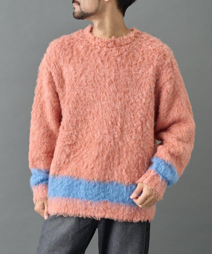 長毛馬海毛針織圓領衫