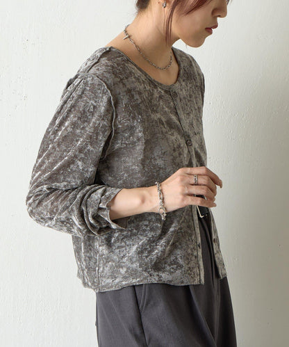 植絨網紗前後兩穿開衫