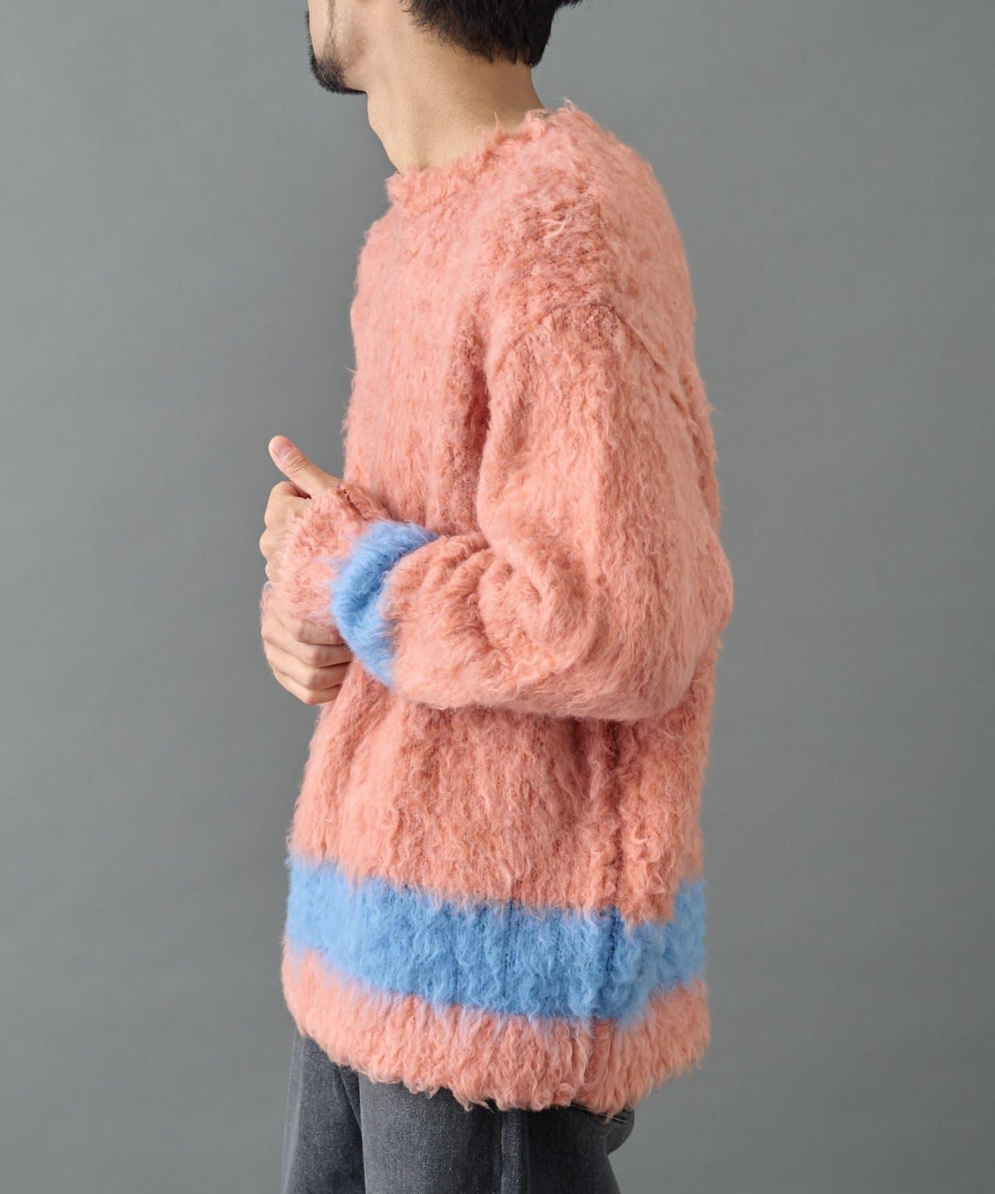 長毛馬海毛針織圓領衫