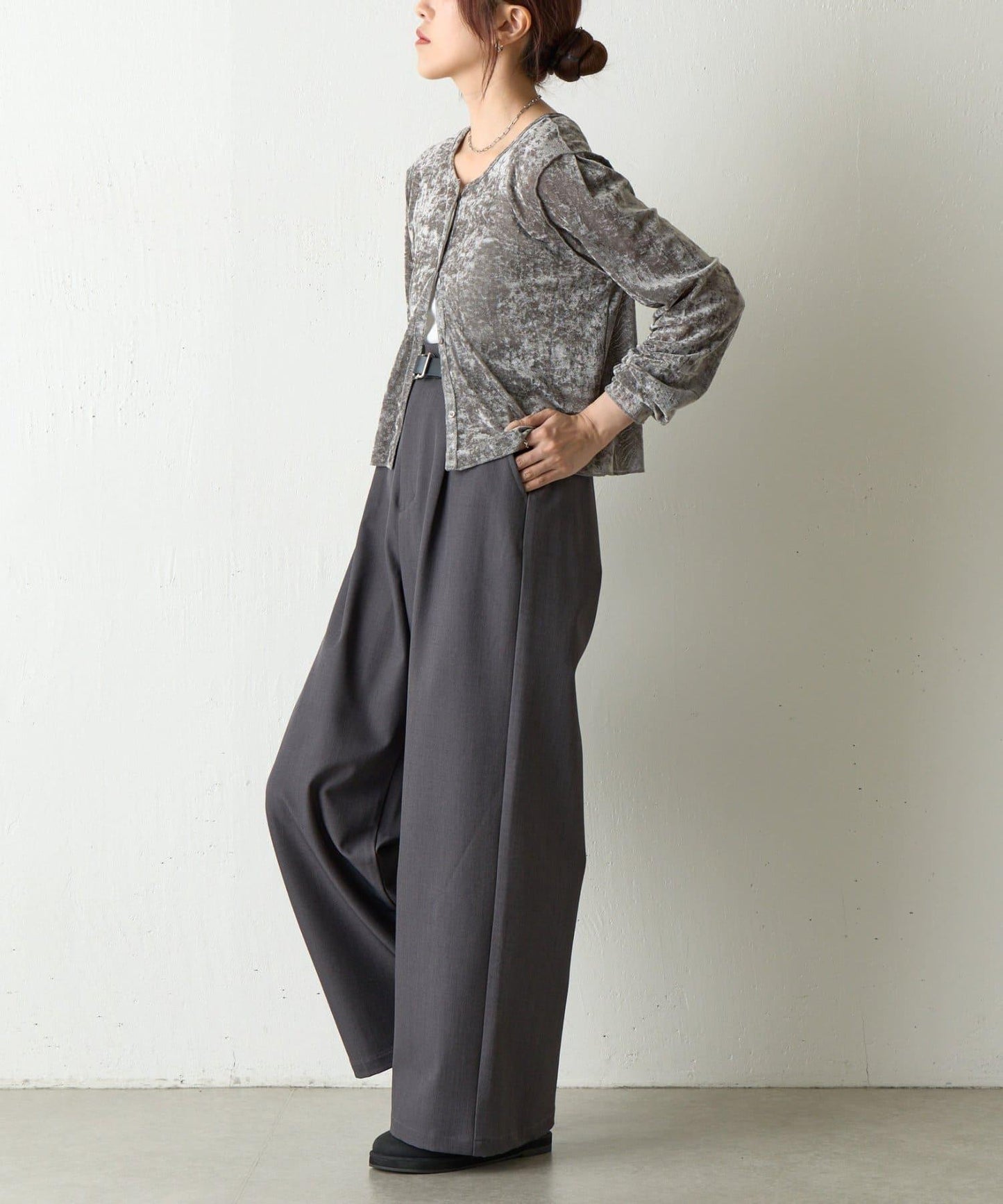 植絨網紗前後兩穿開衫