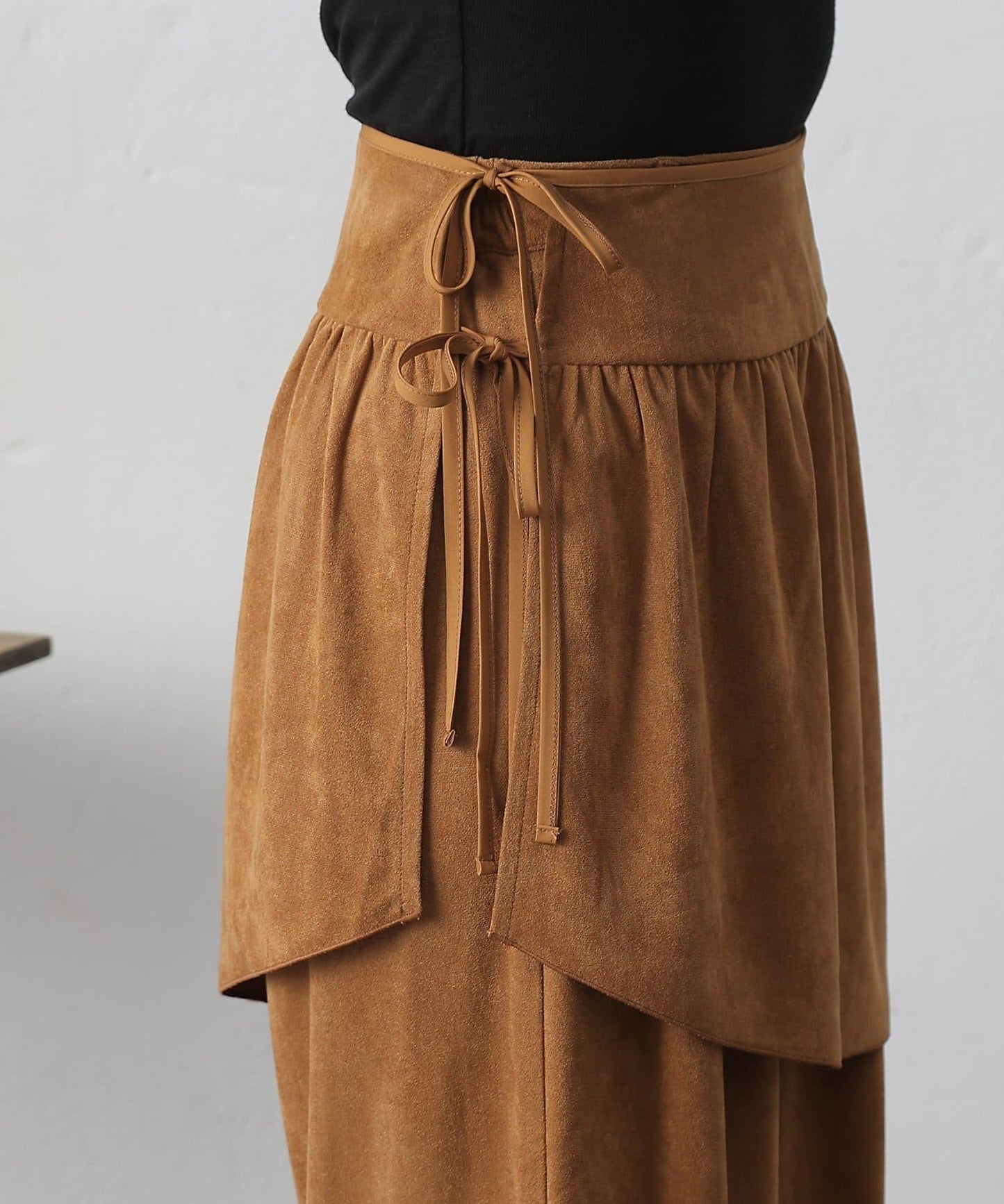 【/套裝可搭配】仿麂皮包裹式迷你裙