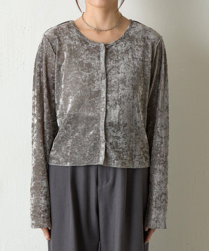 植絨網紗前後兩穿開衫