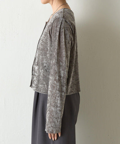 植絨網紗前後兩穿開衫