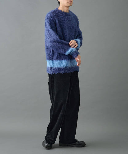 長毛馬海毛針織圓領衫