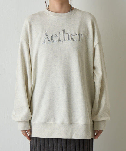 Aether刺繡寬鬆衛衣套頭衫