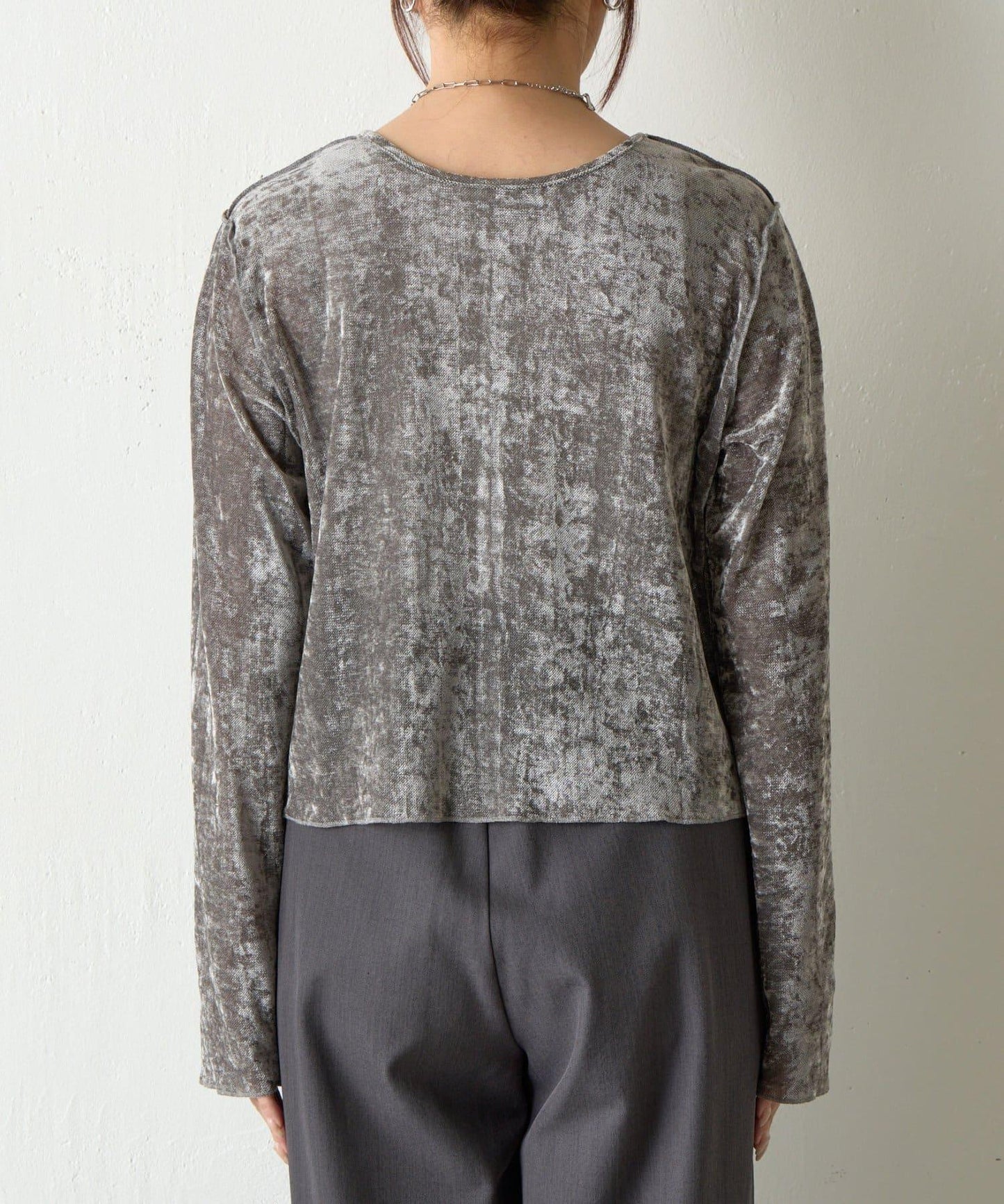 植絨網紗前後兩穿開衫