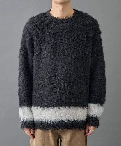 長毛馬海毛針織圓領衫