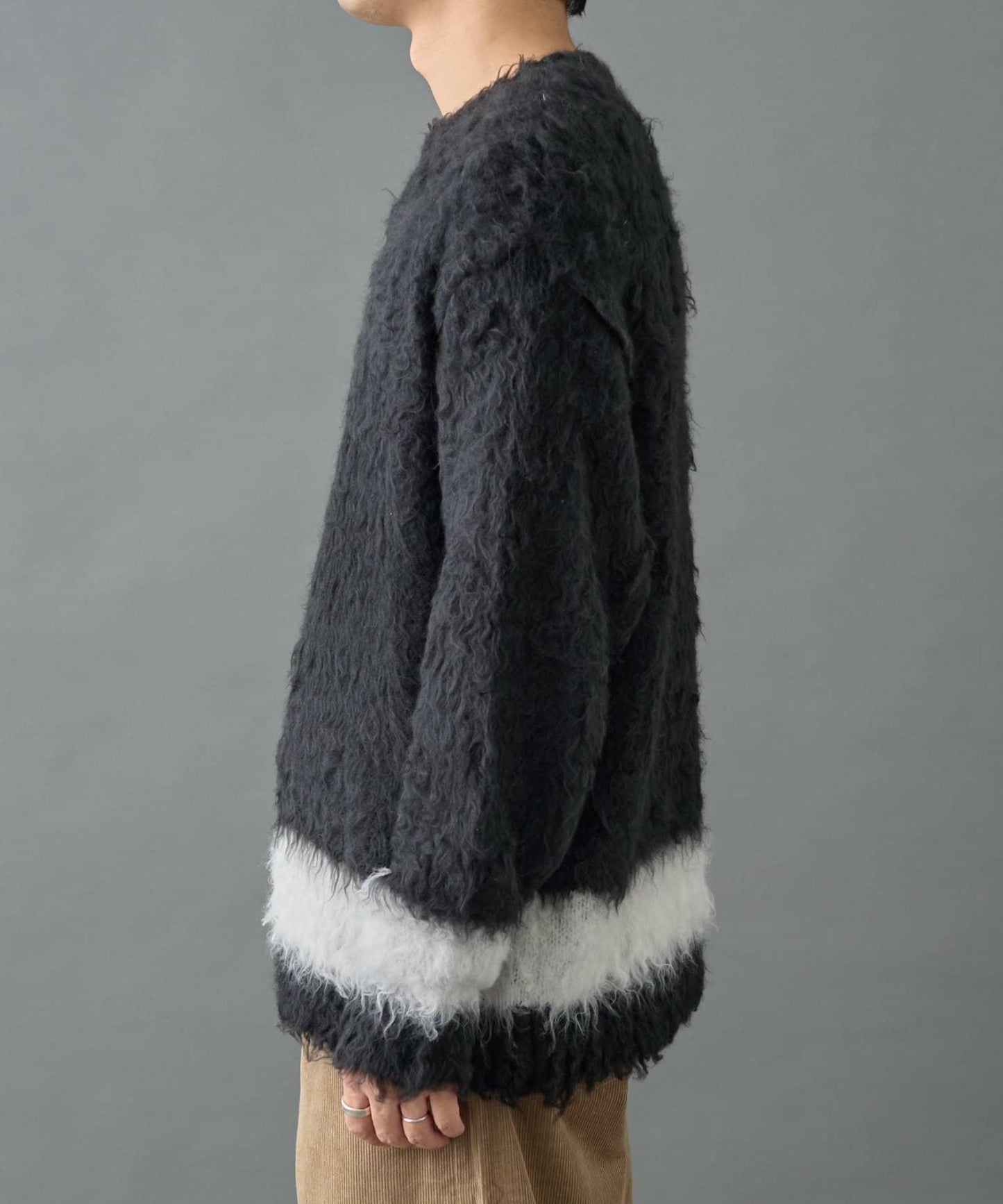 長毛馬海毛針織圓領衫