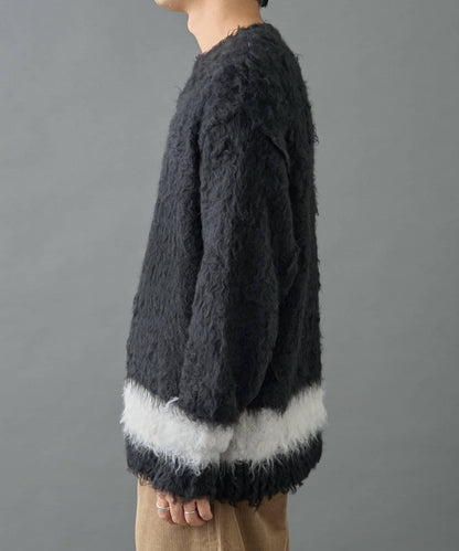 長毛馬海毛針織圓領衫