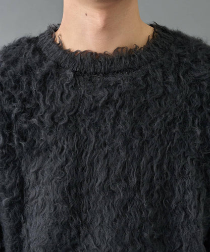 長毛馬海毛針織圓領衫