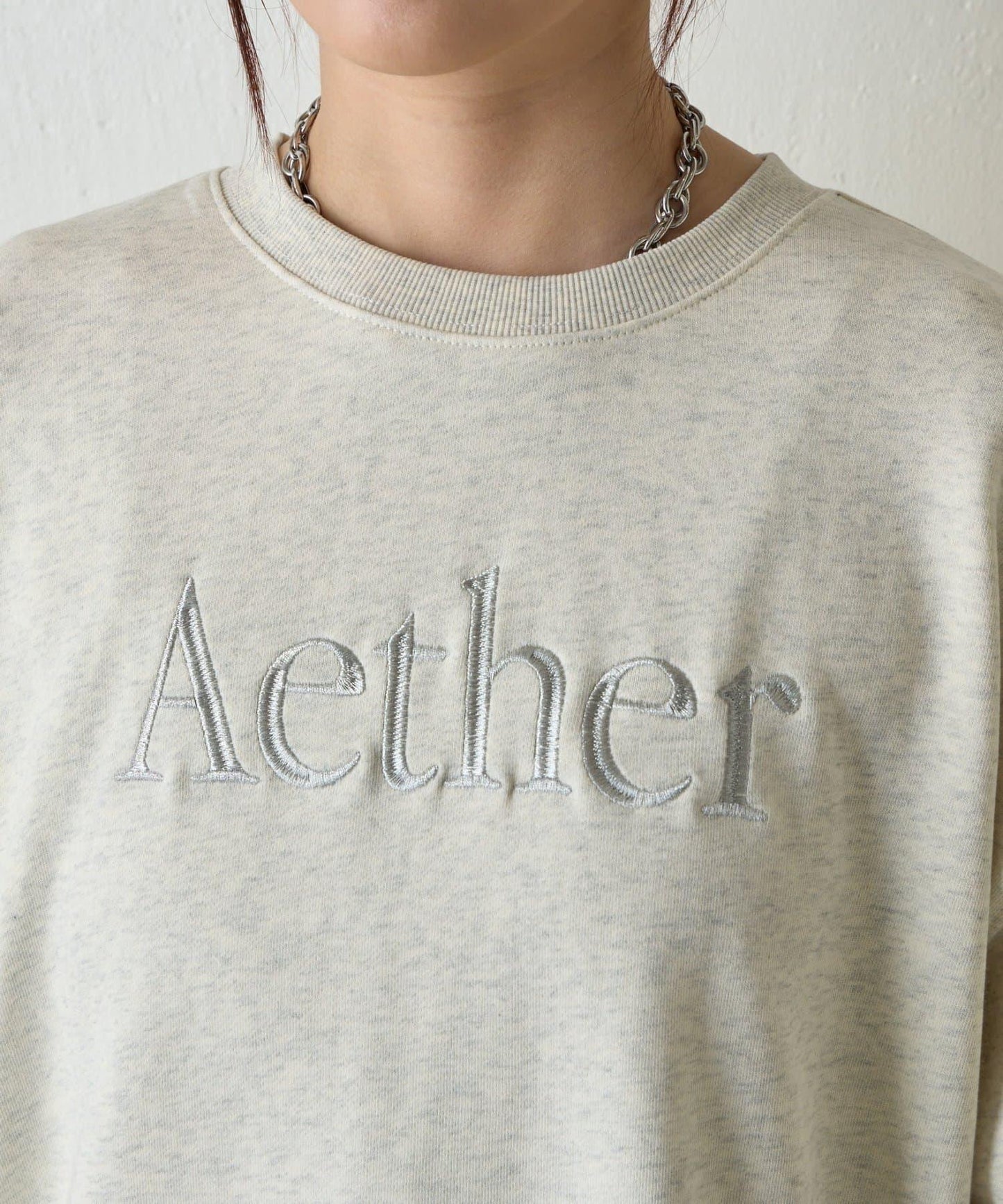 Aether刺繡寬鬆衛衣套頭衫