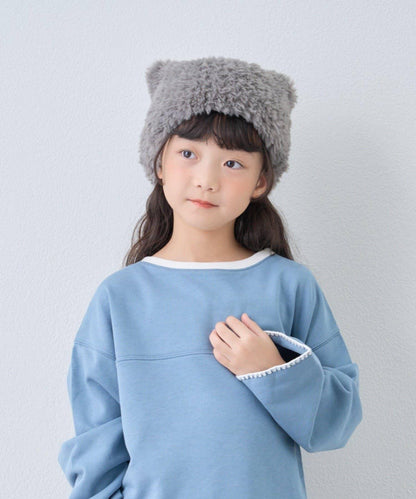 【KIDS】貓耳毛絨帽