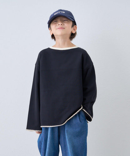 【KIDS】蛤殼拼接撞色衛衣
