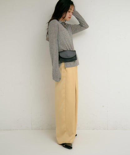 【yomo企畫】緞面褶皺寬鬆休閒褲