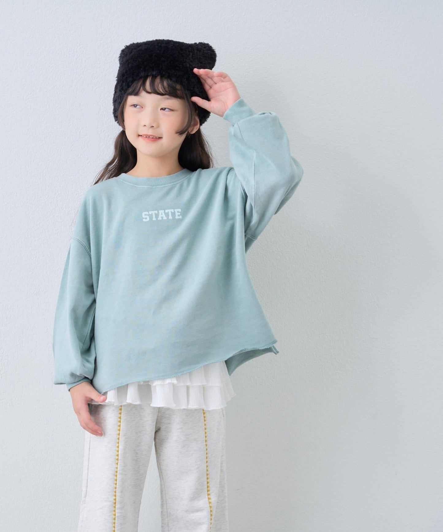 【KIDS】水洗工藝標誌點綴衛衣