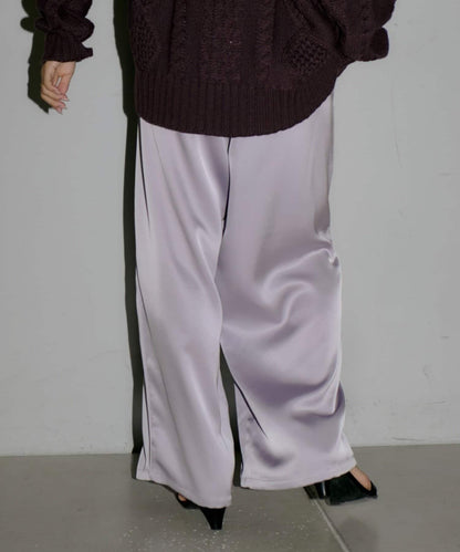 【yomo企畫】緞面褶皺寬鬆休閒褲