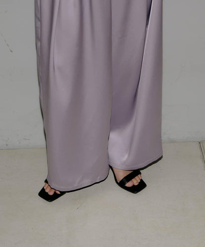 【yomo企畫】緞面褶皺寬鬆休閒褲