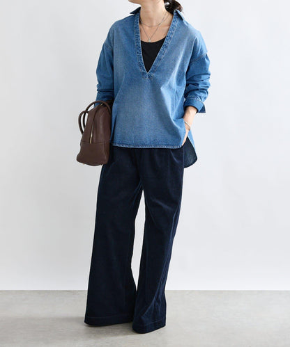 【MONN.:.(モン)】開領牛仔襯衫