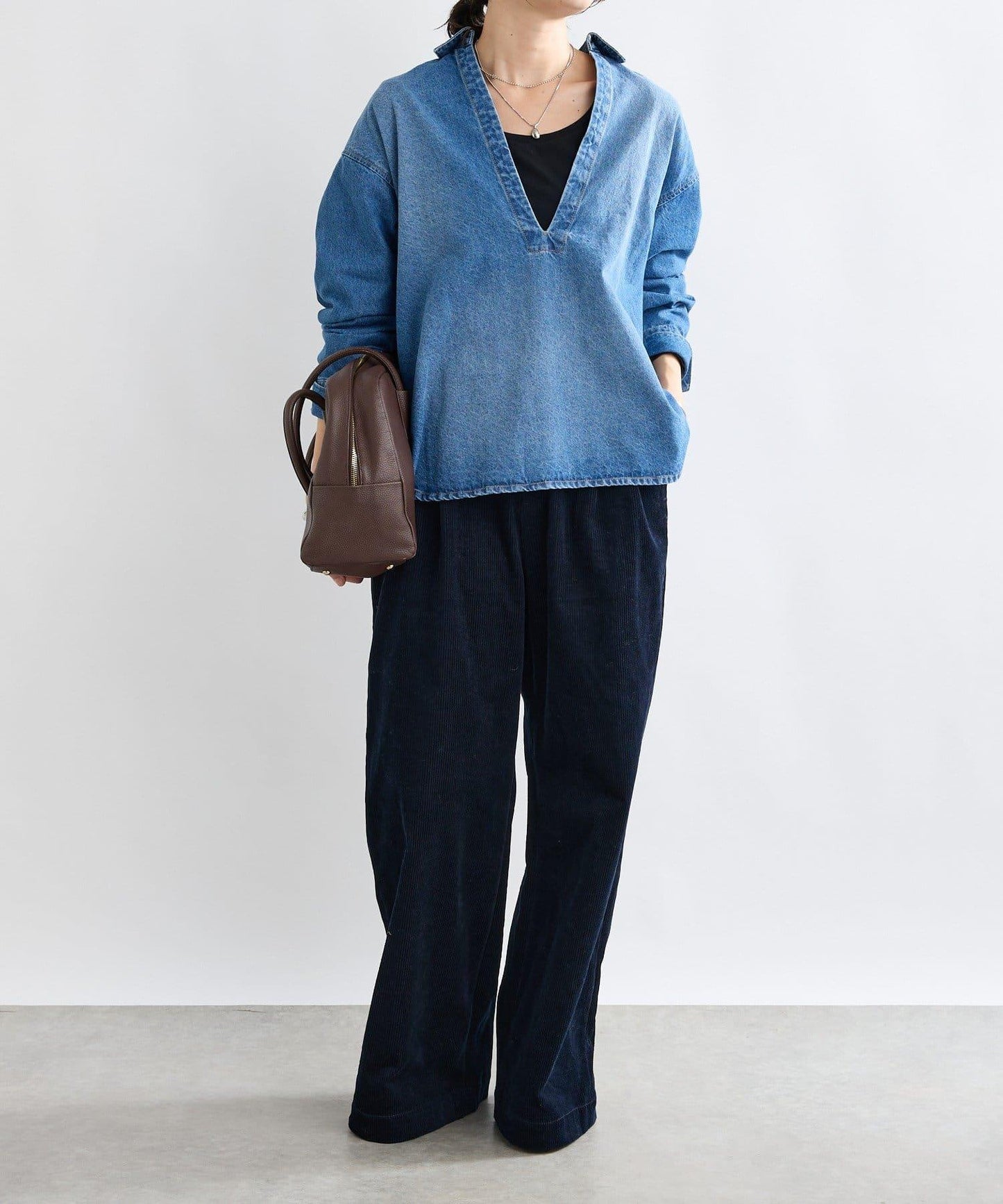 【MONN.:.(モン)】開領牛仔襯衫