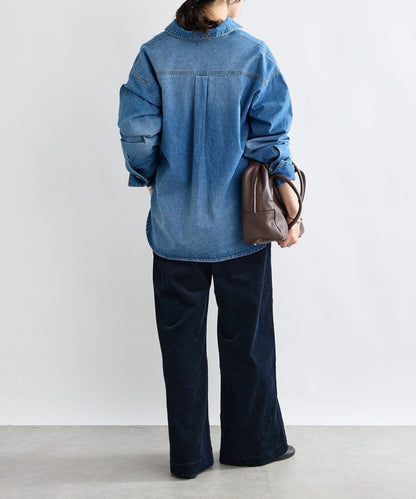 【MONN.:.(モン)】開領牛仔襯衫